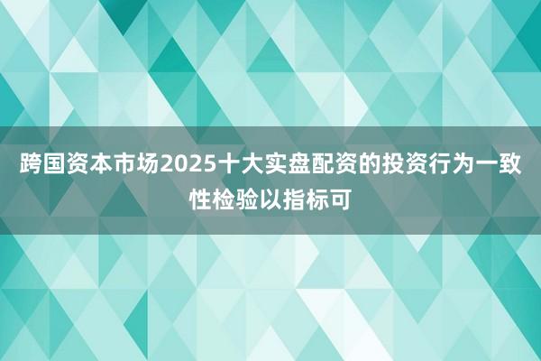 跨国资本市场2025十大实盘配资的投资行为一致性检验以指标可