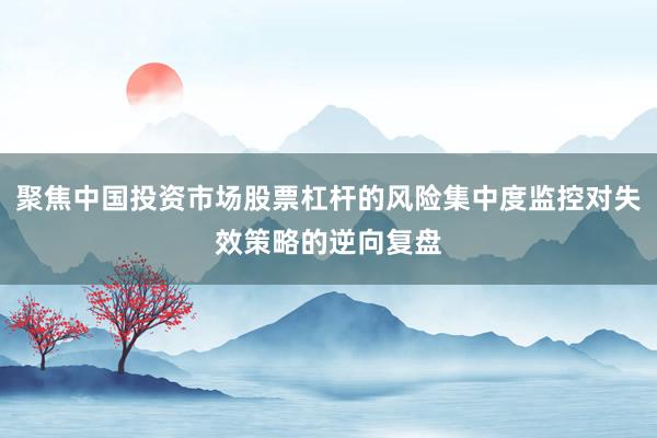 聚焦中国投资市场股票杠杆的风险集中度监控对失效策略的逆向复盘