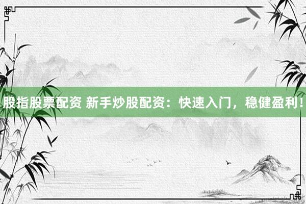 股指股票配资 新手炒股配资：快速入门，稳健盈利！
